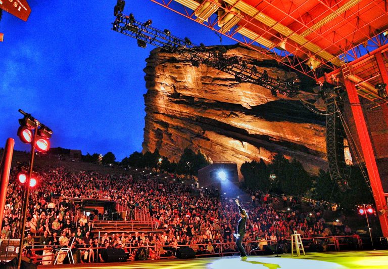 Red Rocks Amphitheatre and its outdoor concert setting.