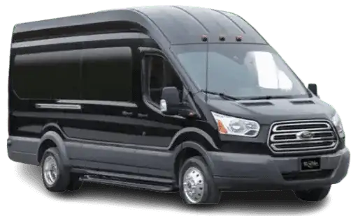 Ford Transit private van shuttle at Rocky Mountain Airport (BJC) — Town to Mountain Express