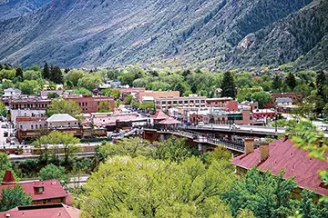 Glenwood Springs summer landscape with shuttle route