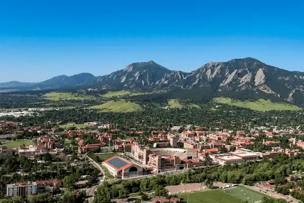 6 boulder colorado city campus_aerial limo tour by town to mountain express | Town to Mountain Express Denver Airport Shuttle | Town to Mountain Express Denver Airport Shuttle boulder-campus-aerial-transfer.