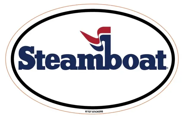 Round Steamboat logo sticker