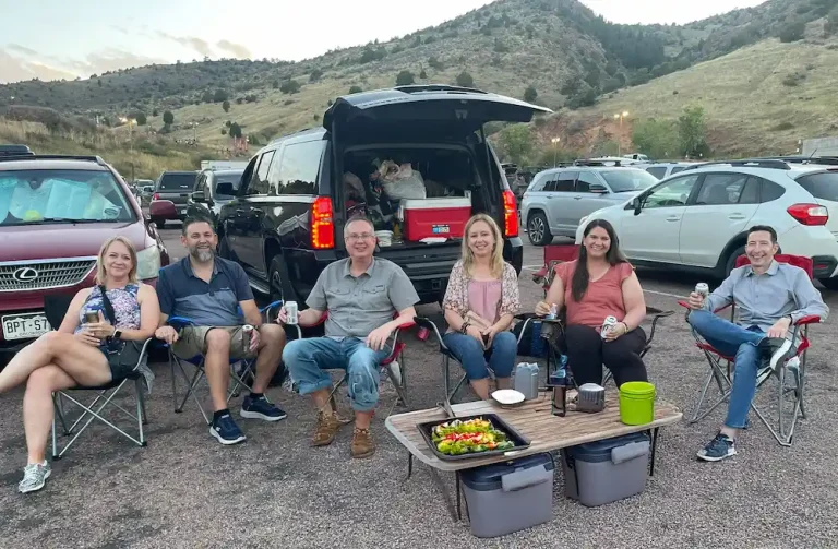 A pre-concert gathering at Red Rocks Amphitheatre.