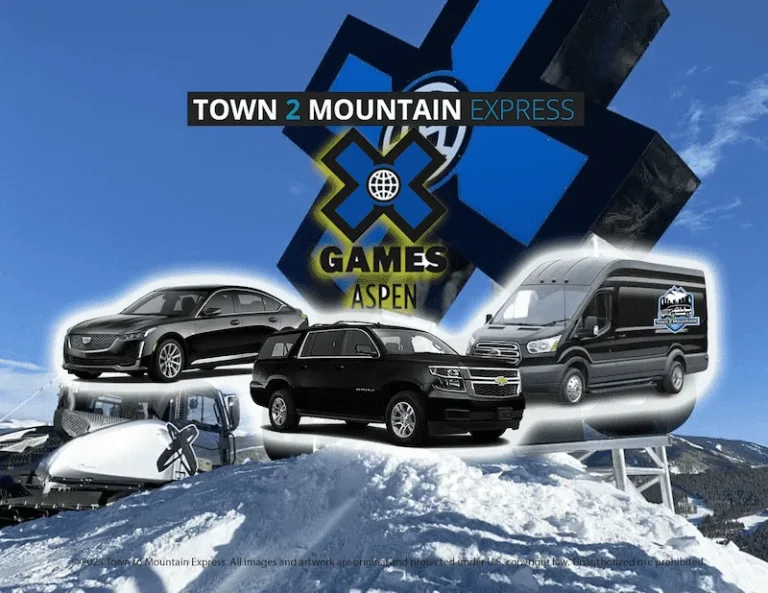 X Games Aspen transportation by Town to Mountain Express offering shuttle service, private SUV, van, and luxury car service to X Games Aspen
