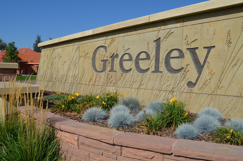 Greeley Colorado Welcome Sign | Town to Mountain Express Denver Airport Shuttle | Town to Mountain Express Denver Airport Shuttle Welcome to Greeley sign in Greeley, Colorado