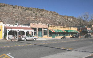 Historic downtown Morrison storefronts and street