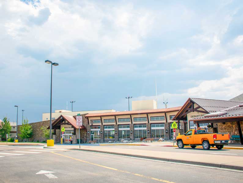 Yampa Valley Regional Airport terminal in Hayden Colorado